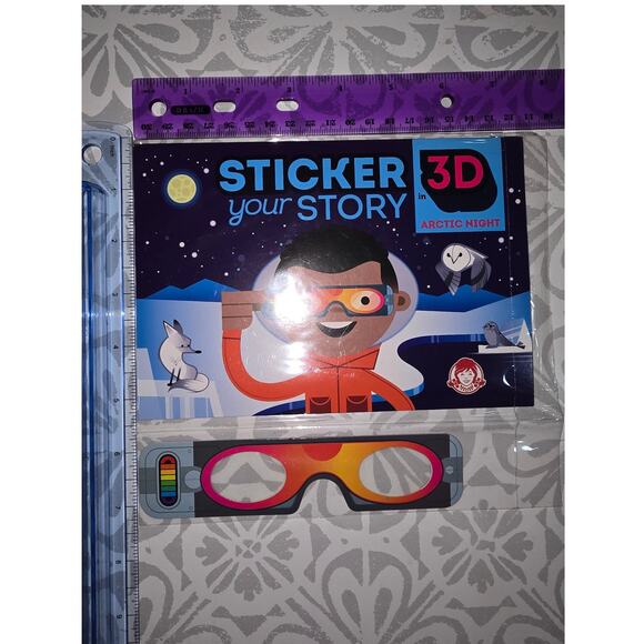 Wendy’s Sticker Your Story 3D Set of 4 – Booklets, Stickers & Glasses NIP - Picture 3 of 3